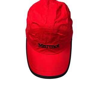 Marmot Red Nylon Lightweight Packable Baseball Cap One Size Adjustable